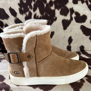 UGG Tan Suede Sherpa Ankle Boots